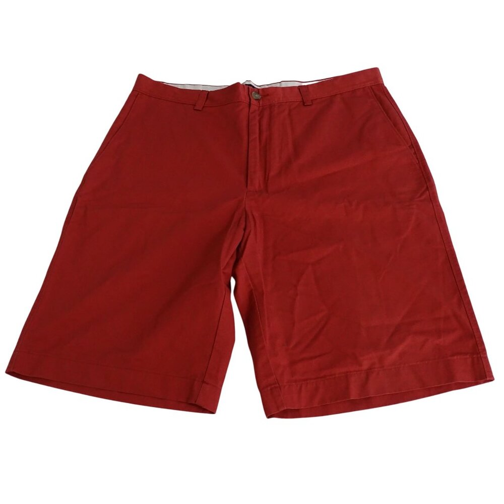 Banana Republic Clean City Chino Shorts Men Size 36 Red Cotton Flat Front